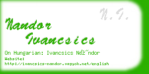 nandor ivancsics business card